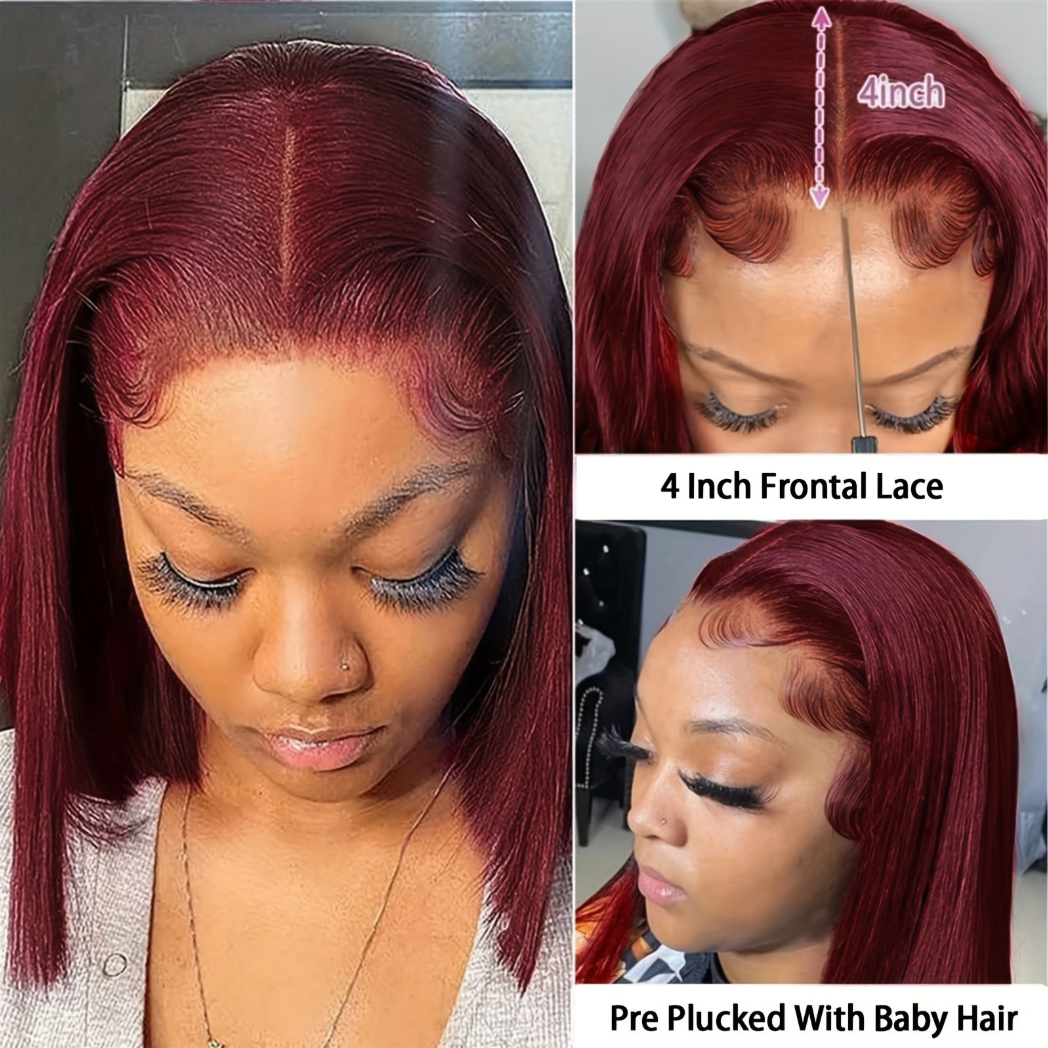 VelourCrown™ 99J Wine Red 100% Human Hair Lace Front Wig