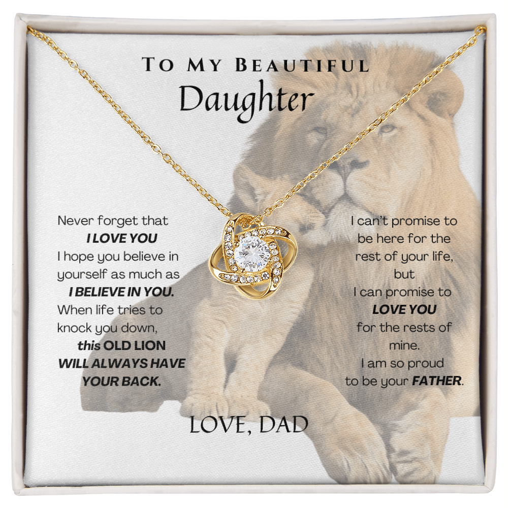 To My Beautiful Daughter _Love Knot Necklace