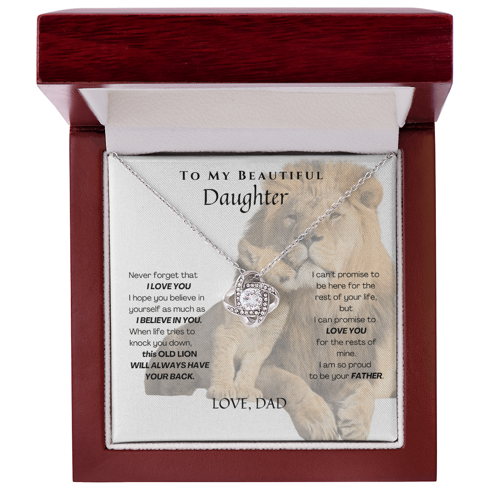 To My Beautiful Daughter _Love Knot Necklace