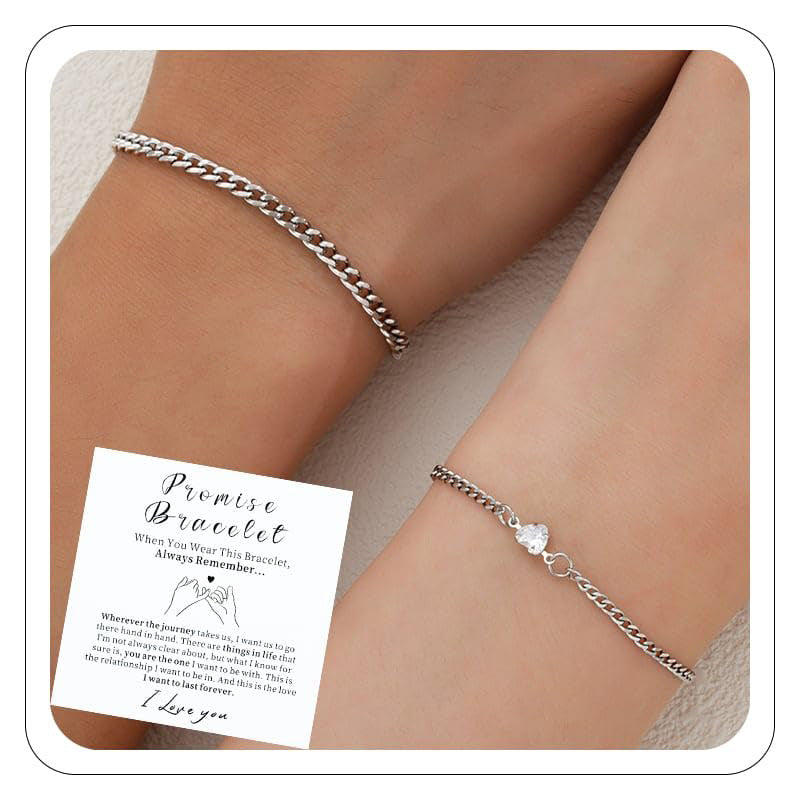 HeartLink™ Heart Pendant Couples Bracelet