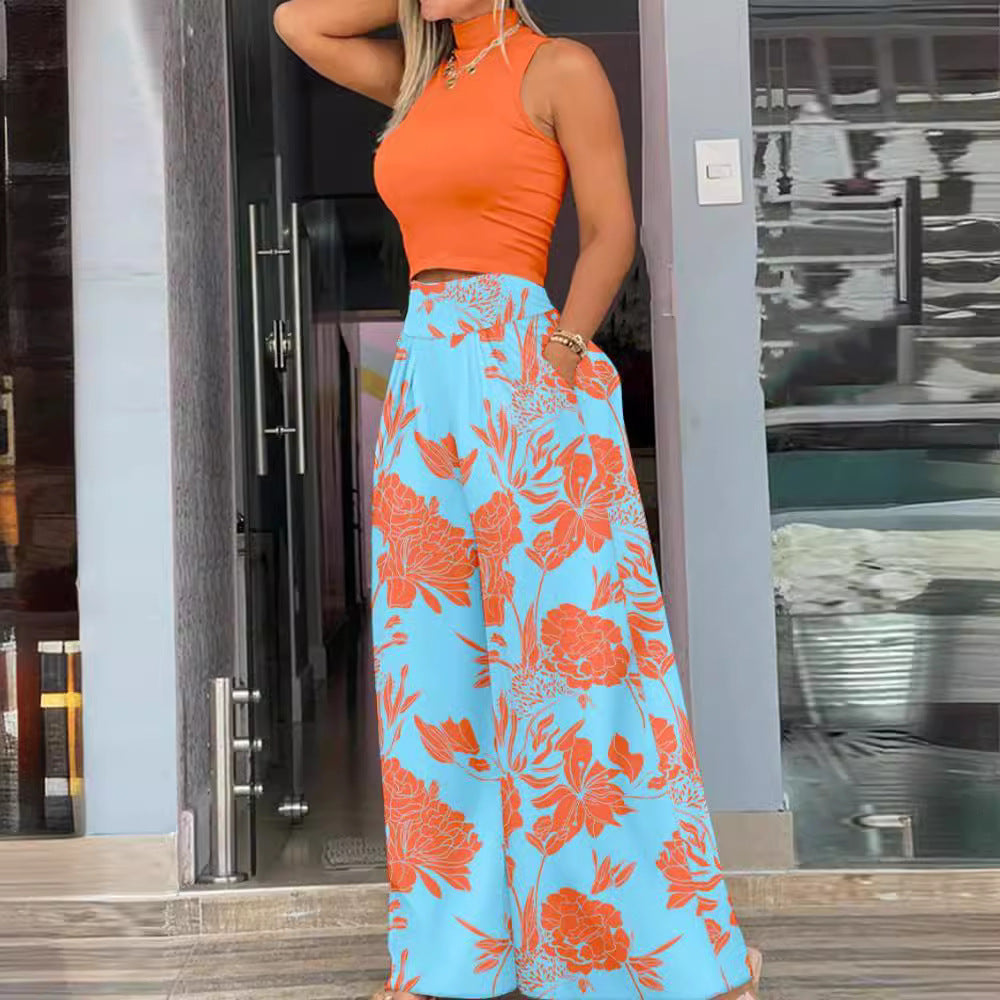 LuxeEase™ Printed Two-Piece Trouser Set