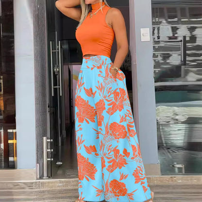 LuxeEase™ Printed Two-Piece Trouser Set