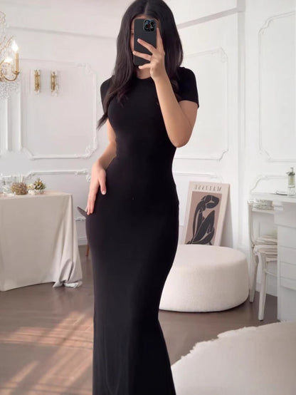 NoirSculpt™ Contour Maxi Dress