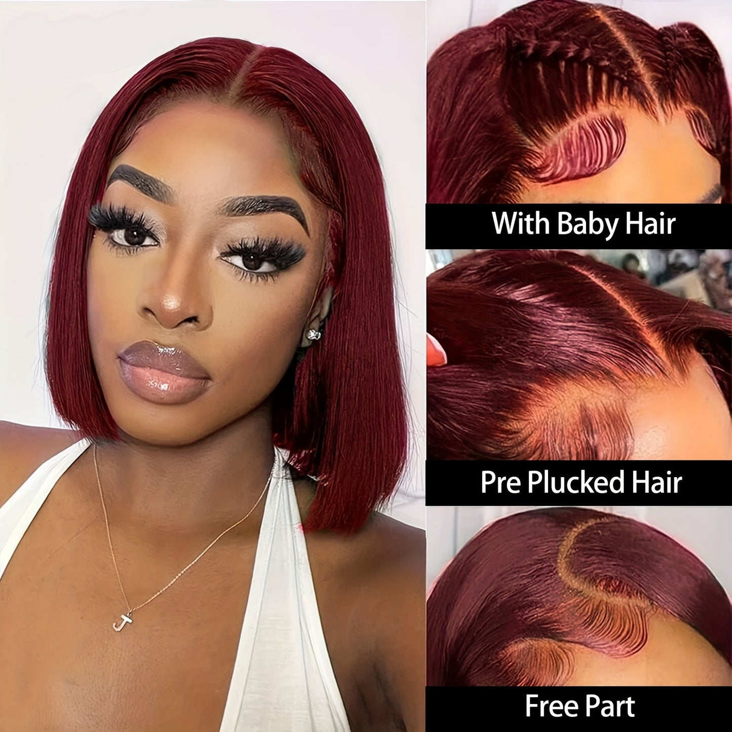 VelourCrown™ 99J Wine Red 100% Human Hair Lace Front Wig