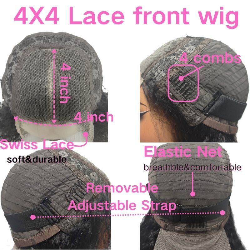 Real human hair_Style: Bob wave with highlight 1B30