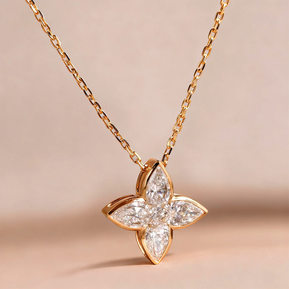 RadiantClover™ Four-Leaf Clover Waterdrop Pendant Necklace