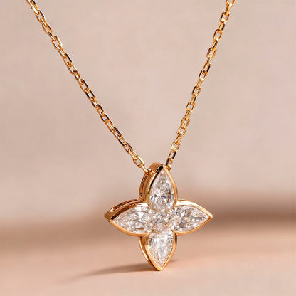 RadiantClover™ Four-Leaf Clover Waterdrop Pendant Necklace