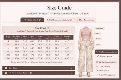 LuxeEase™ Printed Two-Piece Trouser Set