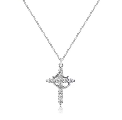 Elegant Crown Cross Necklace