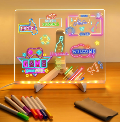 Light-Up LED Message Board - Clear Acrylic Memo & Night Light
