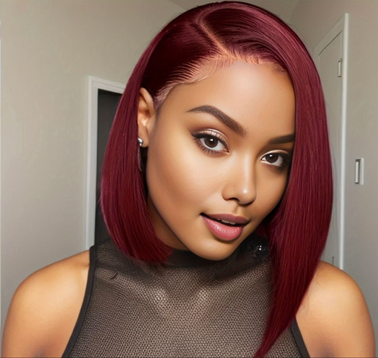 VelourCrown™ 99J Wine Red 100% Human Hair Lace Front Wig