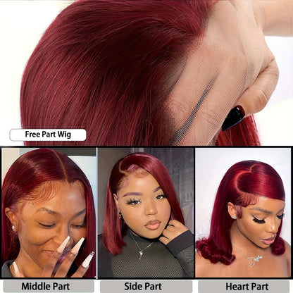 VelourCrown™ 99J Wine Red 100% Human Hair Lace Front Wig