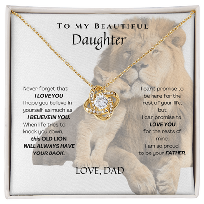 To My Beautiful Daughter _Love Knot Necklace