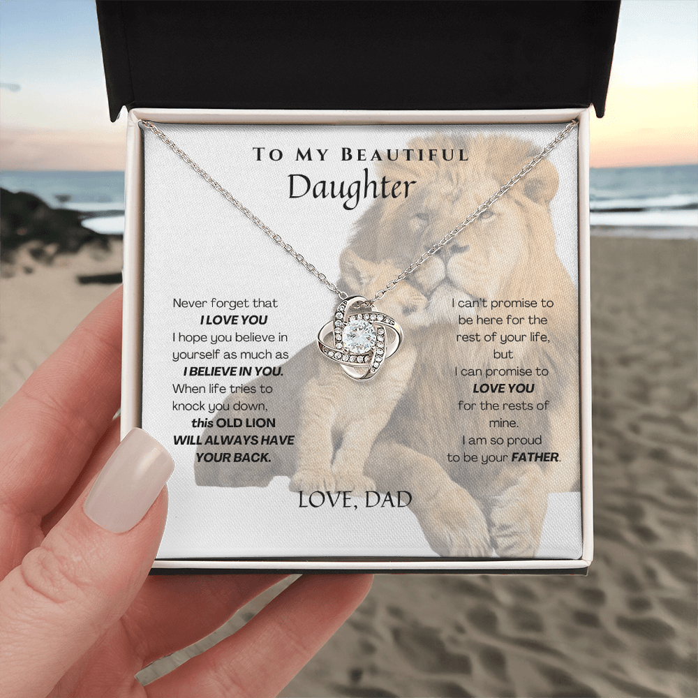 To My Beautiful Daughter _Love Knot Necklace