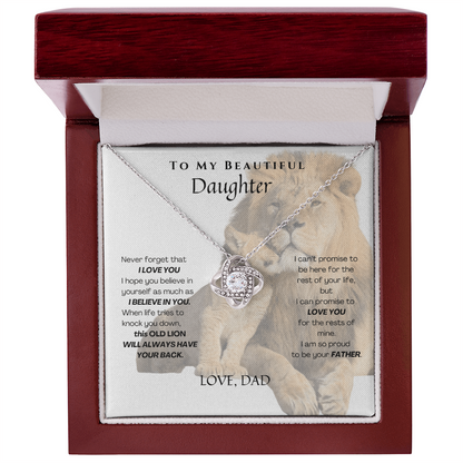 To My Beautiful Daughter _Love Knot Necklace
