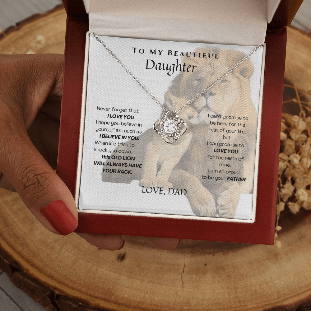 To My Beautiful Daughter _Love Knot Necklace