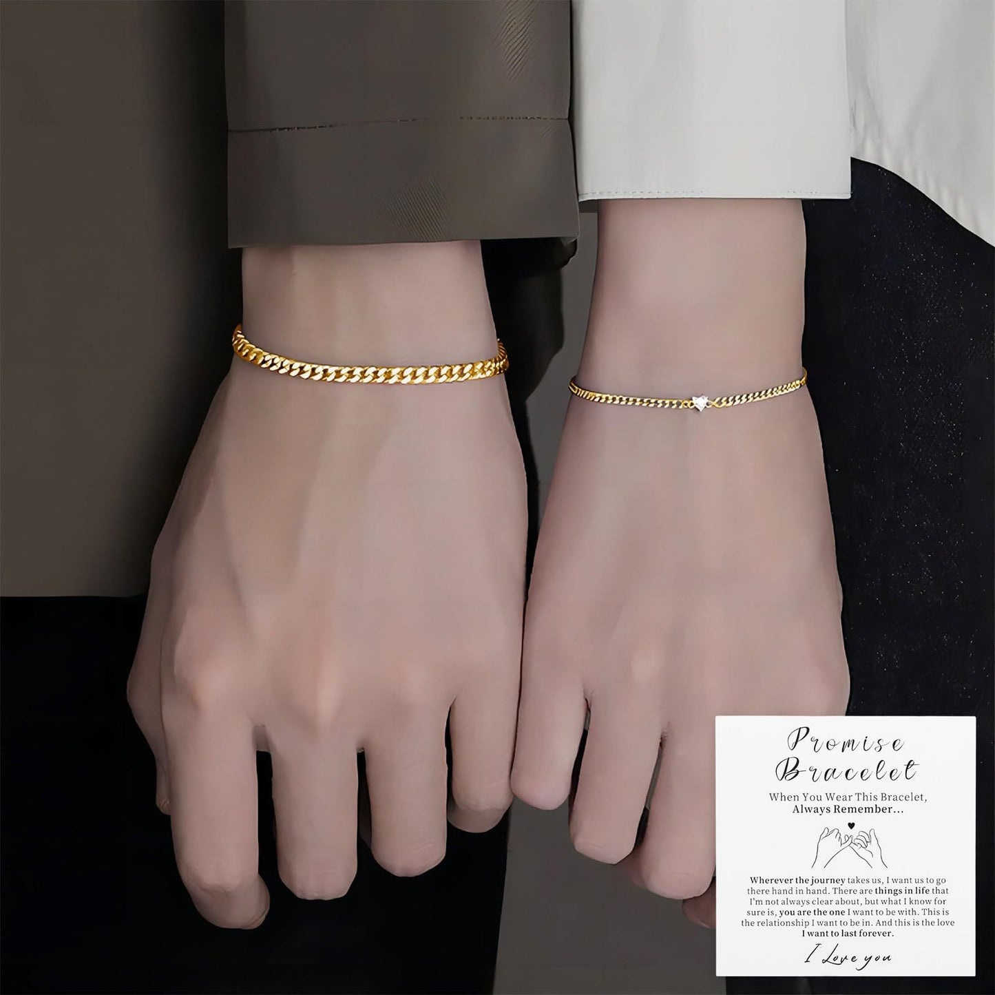 HeartLink™ Heart Pendant Couples Bracelet