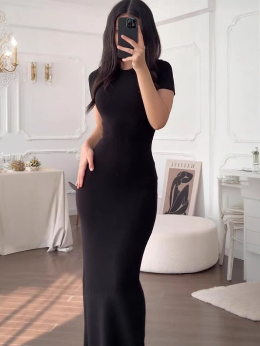 NoirSculpt™ Contour Maxi Dress