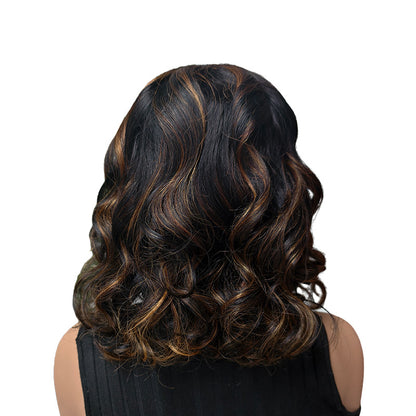 Real human hair_Style: Bob wave with highlight 1B30