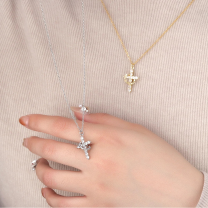 Elegant Crown Cross Necklace