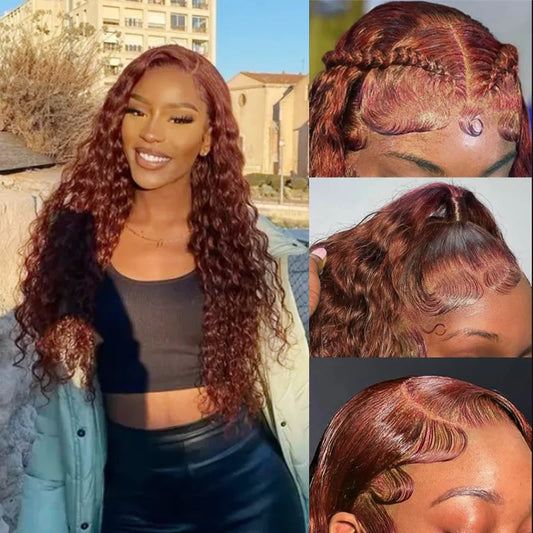 Water Wave Reddish Brown Lace Wig - Glueless HD Lace