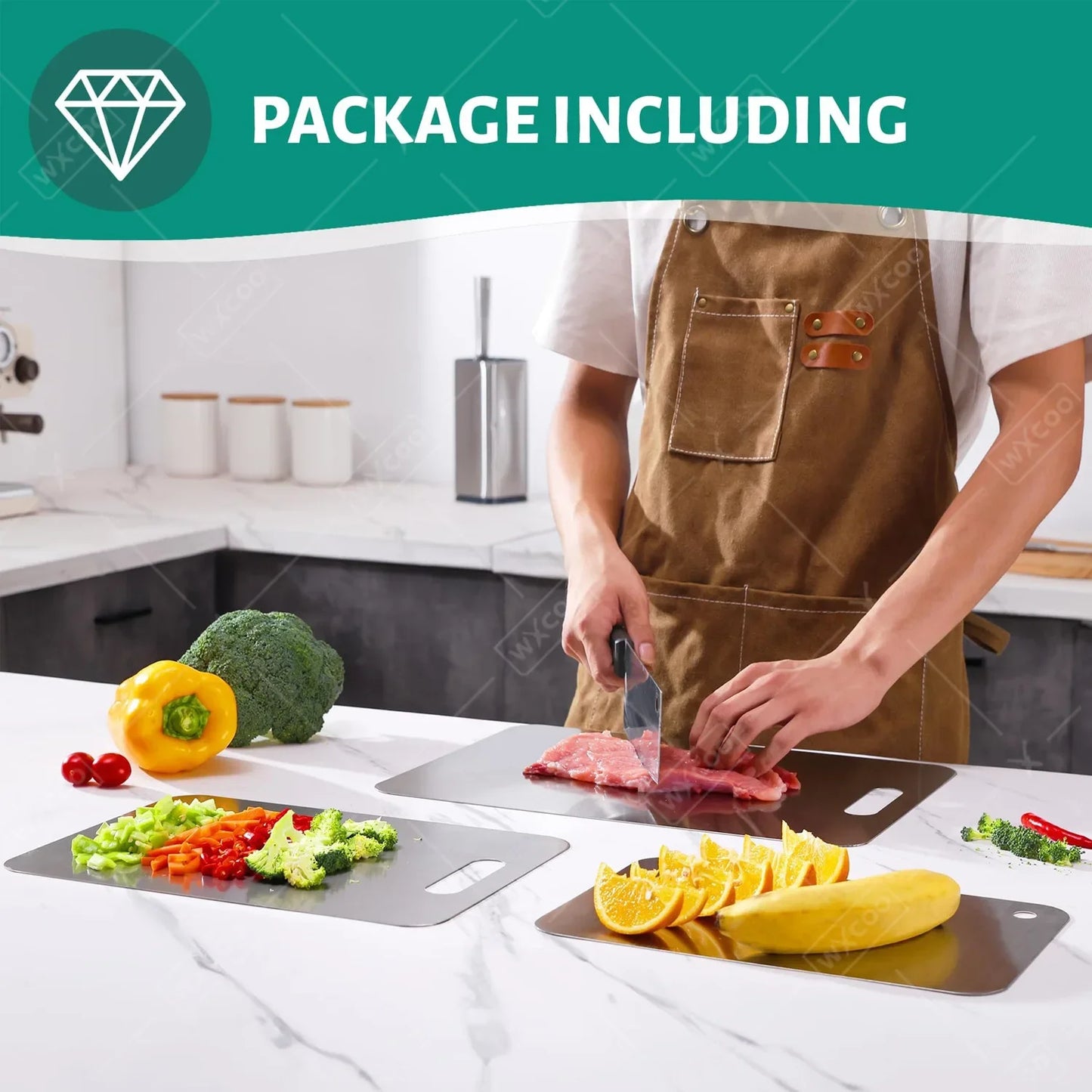 Double Sided Stainless Steel Cutting Board