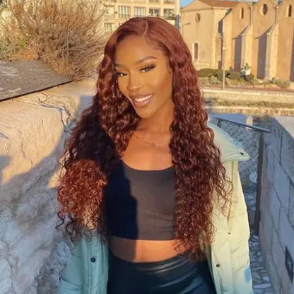 Water Wave Reddish Brown Lace Wig - Glueless HD Lace