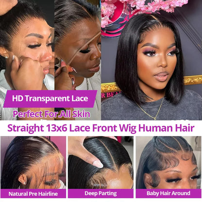 Ready To Wear HD Bob Wig - Glueless Lace Front Human Hair