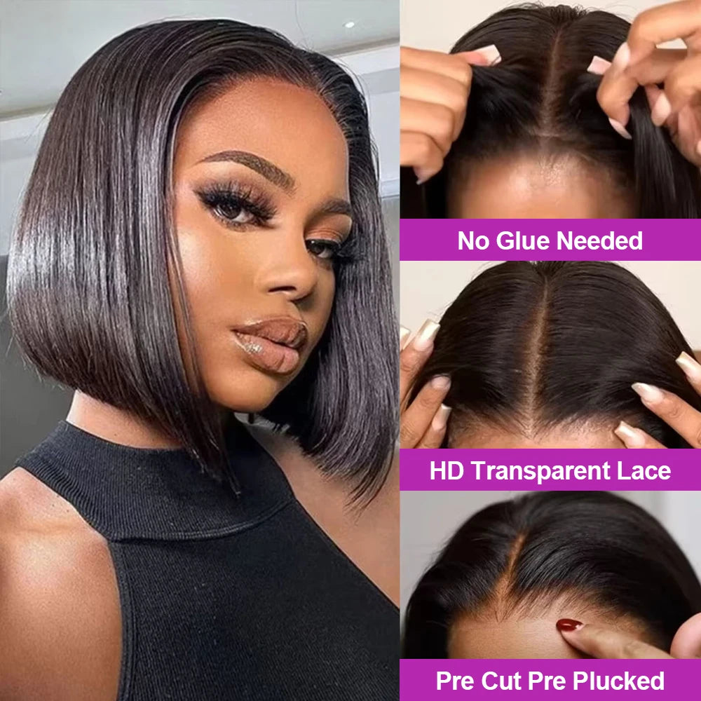 Natural Jerry Curly Bob Wig - Textured Lace Front