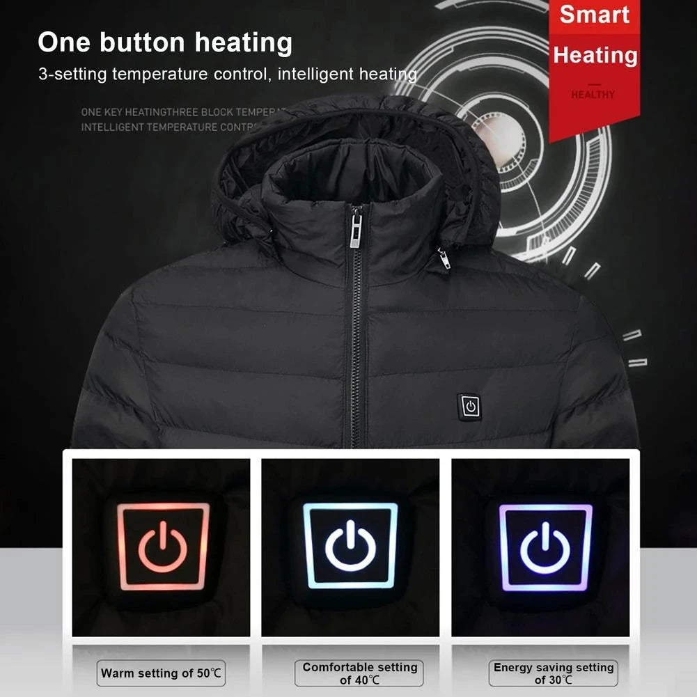 ThermaCharge Pro 17-Zone USB Heated Jacket: 4-Switch Core & Extremity Heat