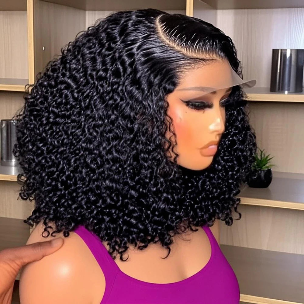 Deep Wave Curly Bob Wig - Natural Textured Lace Front
