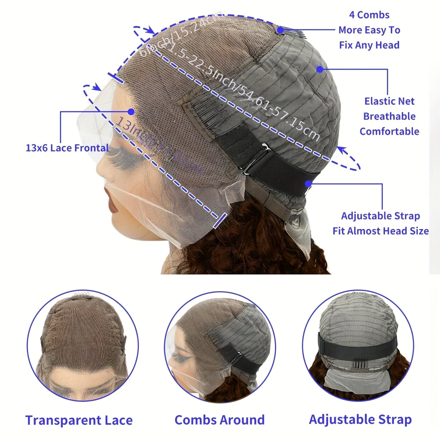 Water Wave Reddish Brown Lace Wig - Glueless HD Lace