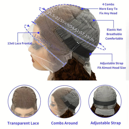 Water Wave Reddish Brown Lace Wig - Glueless HD Lace