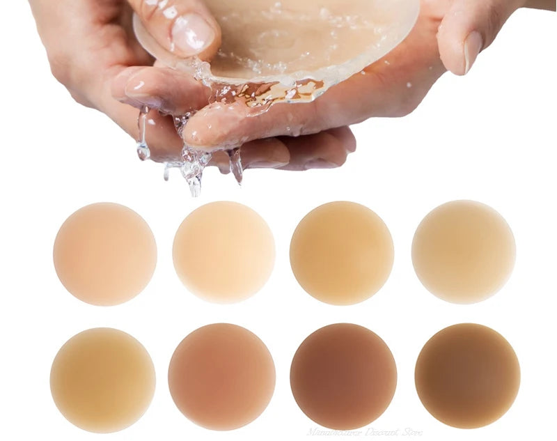 BareEase™ Invisible Silicone Nipple Covers – Reusable Ultra-Thin Adhesive Petals