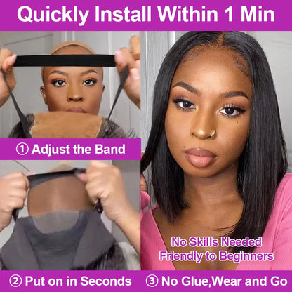 Natural Jerry Curly Bob Wig - Textured Lace Front